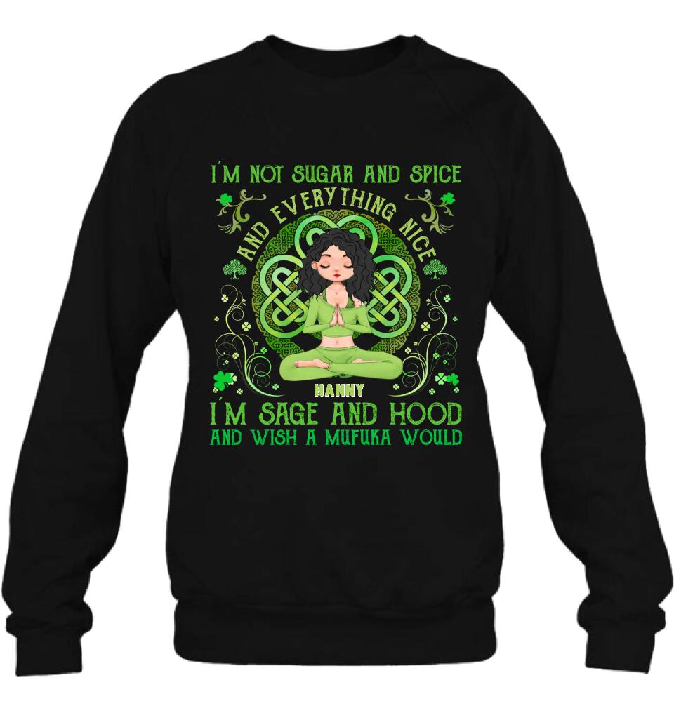 Personalized Irish Girl Yoga Shirt - Gift Idea For St Patrick's Day - I'm Sage And HoodAnd Wish A Mufuka Would