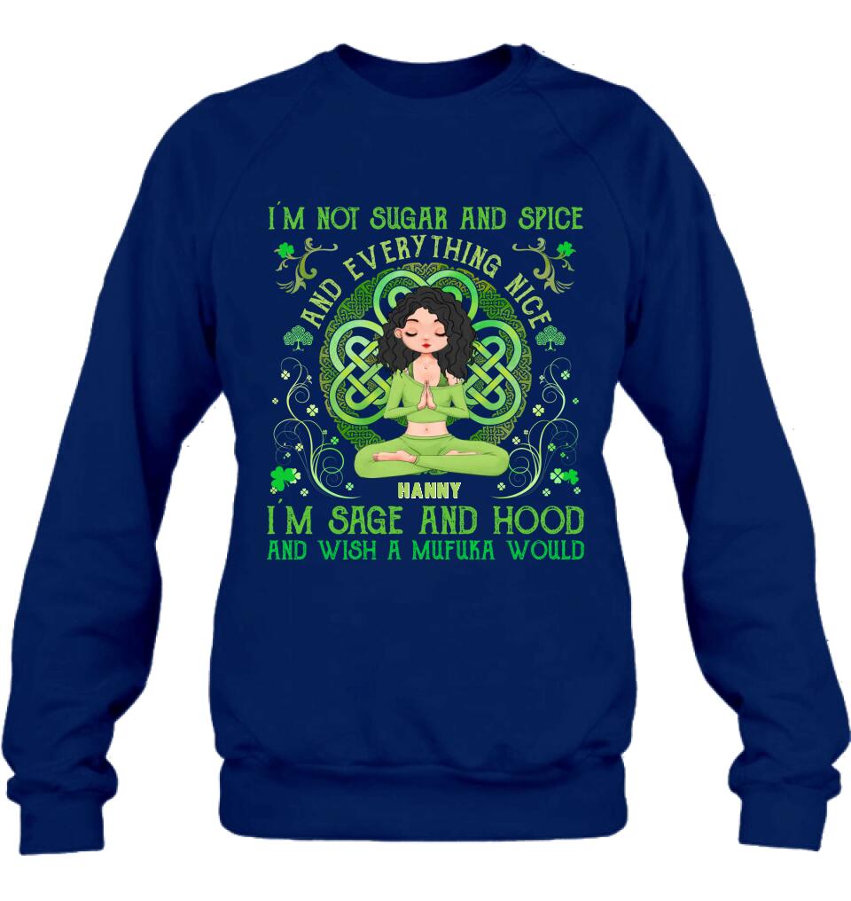 Personalized Irish Girl Yoga Shirt - Gift Idea For St Patrick's Day - I'm Sage And HoodAnd Wish A Mufuka Would