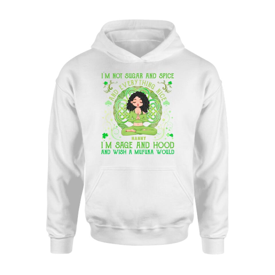 Personalized Irish Girl Yoga Shirt - Gift Idea For St Patrick's Day - I'm Sage And HoodAnd Wish A Mufuka Would
