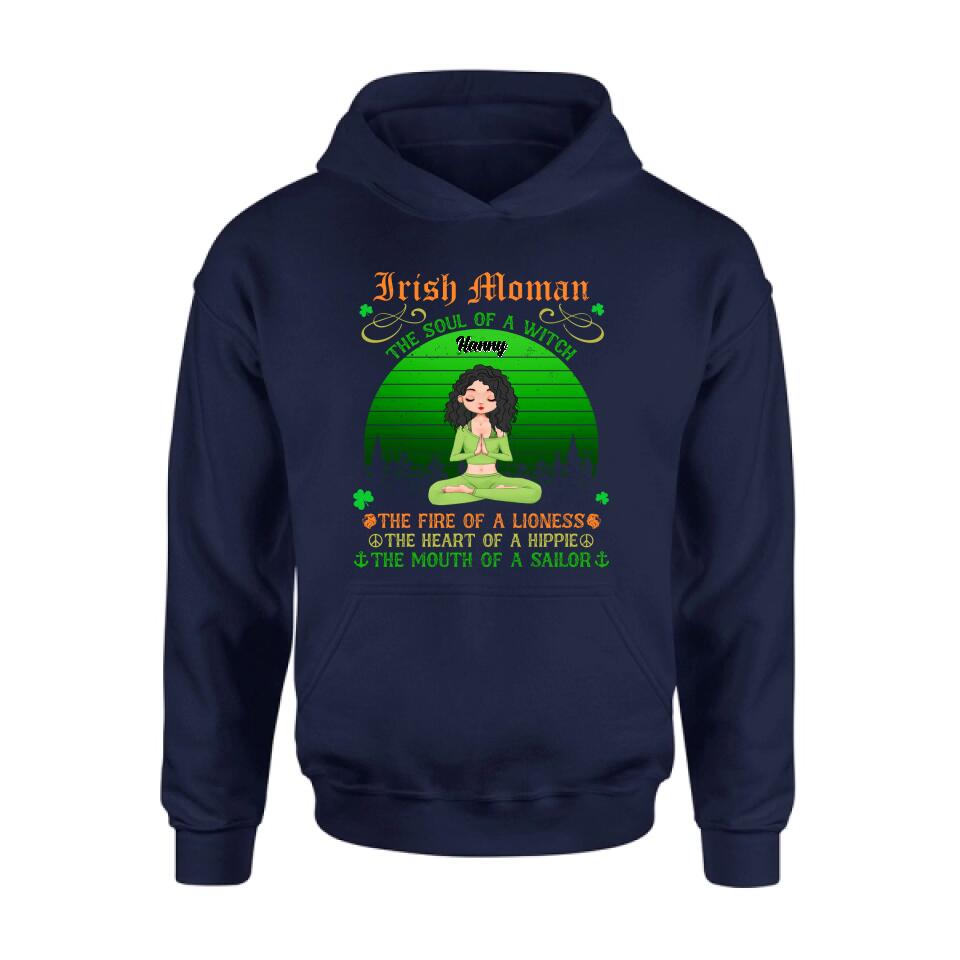 Personalized Irish Girl Yoga Shirt - Gift Idea For St Patrick's Day - Irish Woman The Soul Of A Witch