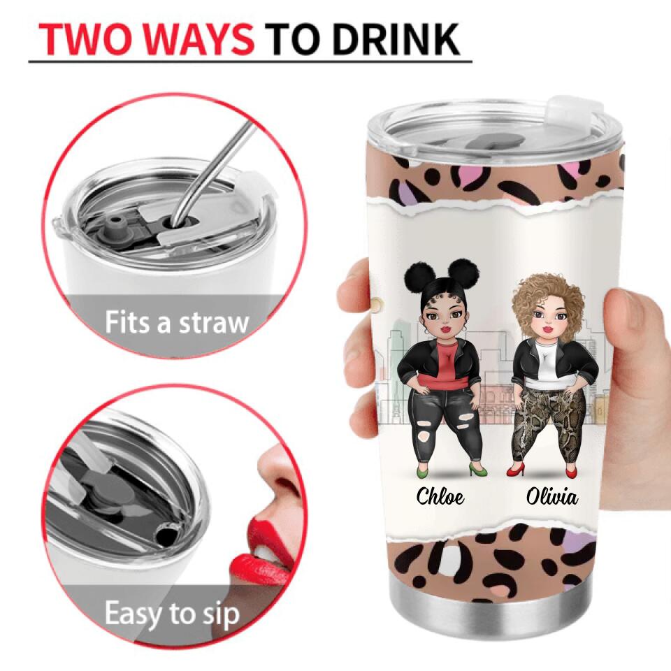 Personalized Besties Tumbler - Gift For Friends/Besties/Sisters - Up to 4 Girls - We're Not Sugar & Spice And Everything Nice