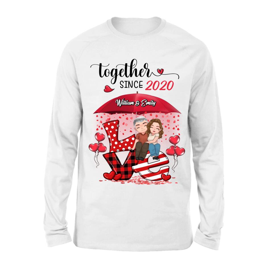Personalized Couple T-shirt/Long Sleeve/Sweatshirt/Hoodie - Mother's Day Gift For Wife From Husband - Together