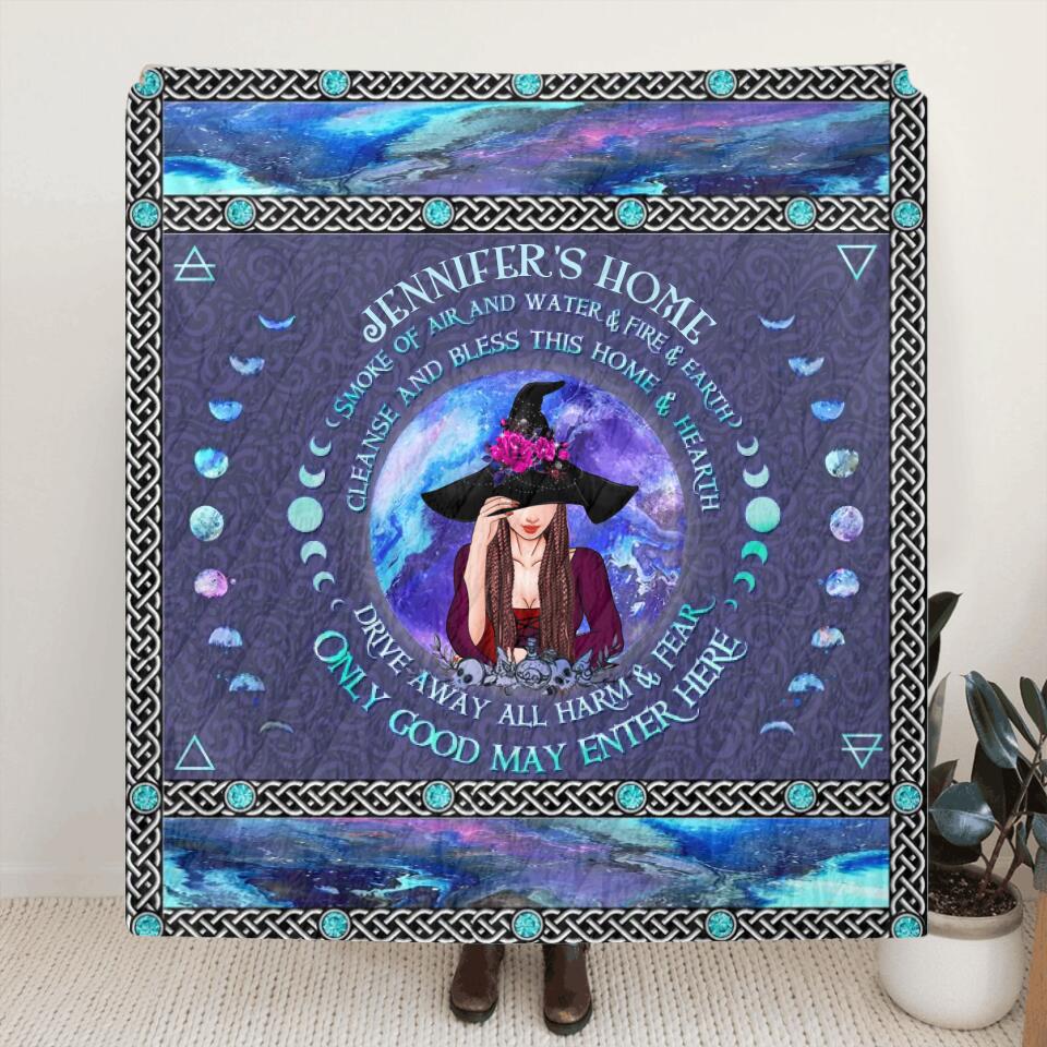 Personalized Witch Fleece Throw Blanket/Quilt - Gift Idea For Witch Lovers - Only Good May Enter Here