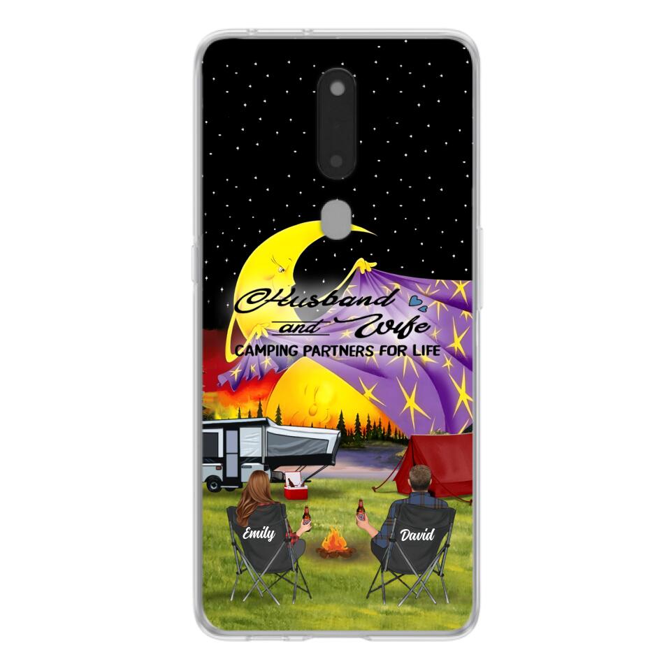 Personalized Camping Phone Case - Couple/Parents With Up to 3 Kids And 4 Pets - Gift Idea For Camping Lover - Case For Xiaomi, Oppo And Huawei