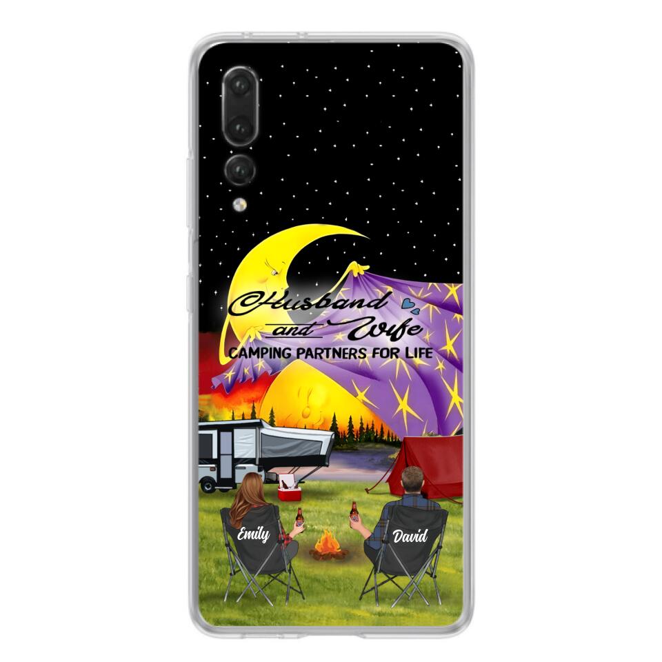 Personalized Camping Phone Case - Couple/Parents With Up to 3 Kids And 4 Pets - Gift Idea For Camping Lover - Case For Xiaomi, Oppo And Huawei