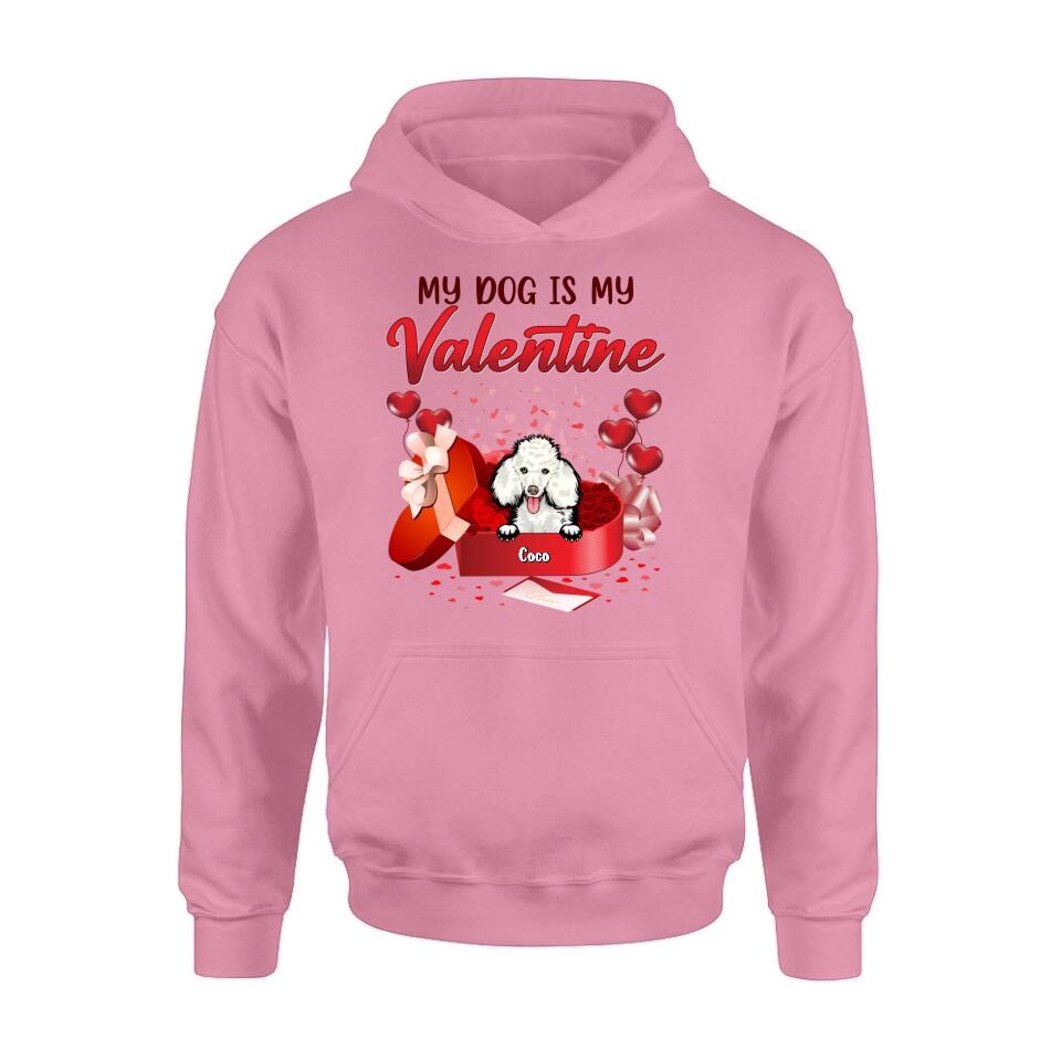 Personalized Pet T-Shirt/Long Sleeve/Sweatshirt/Hoodie - Valentine's Day Gift Idea For Dog/Cat Lover - Up to 4 Pets - My Dogs Are My Valentine