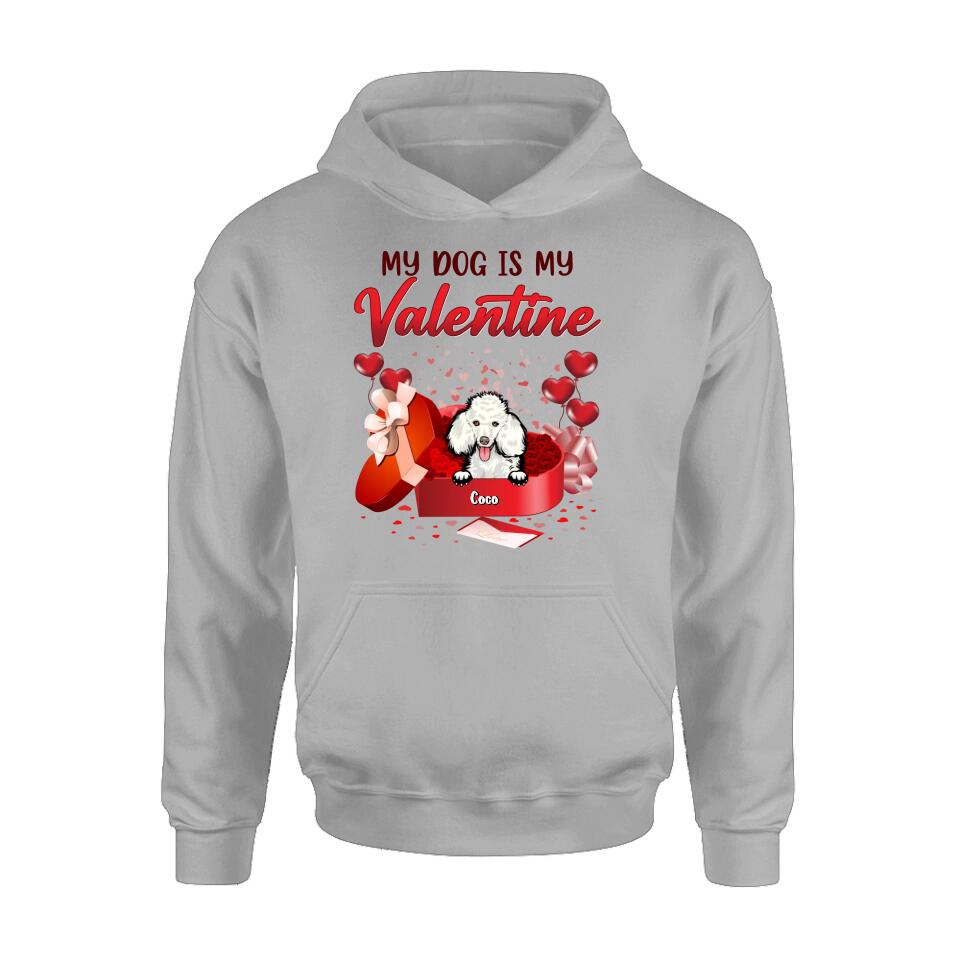 Personalized Pet T-Shirt/Long Sleeve/Sweatshirt/Hoodie - Valentine's Day Gift Idea For Dog/Cat Lover - Up to 4 Pets - My Dogs Are My Valentine