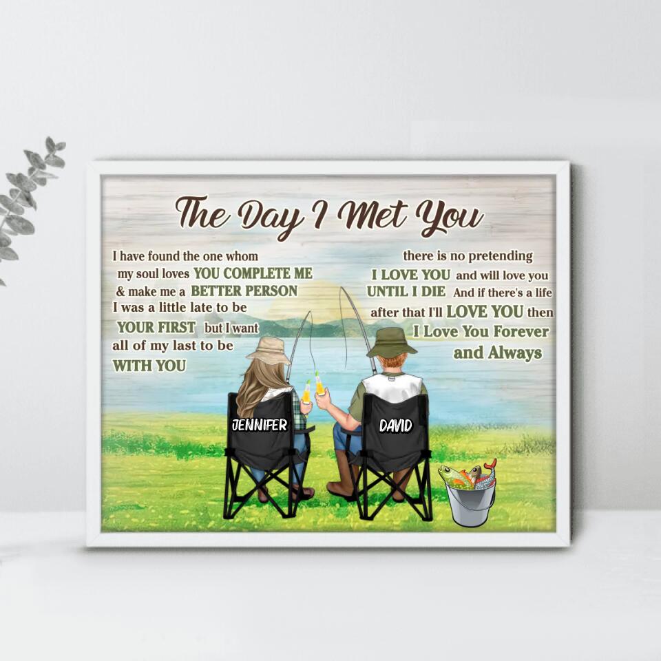 Personalized Fishing Couple Horizontal Poster - Gift Idea For Couple/Fishing Lovers - The Day I Met You