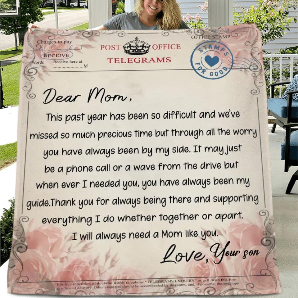 Personalized Love Letter Quilt/Fleece Blanket - Best Gift for Mother's Day