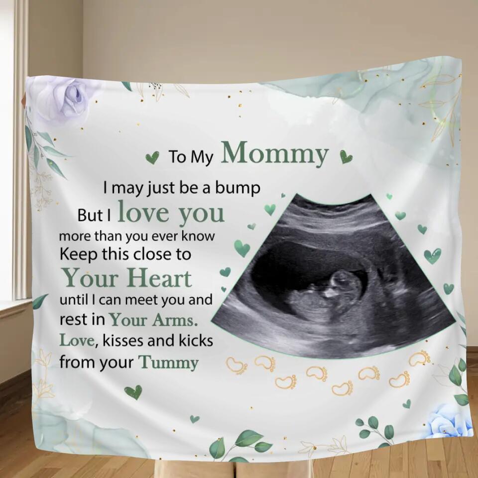 Personalized To My Mommy
Fleece Throw Blanket/Quilt - Upload Photo - Keep This Close To Your Heart Until I Can Meet You And Rest In Your Arms