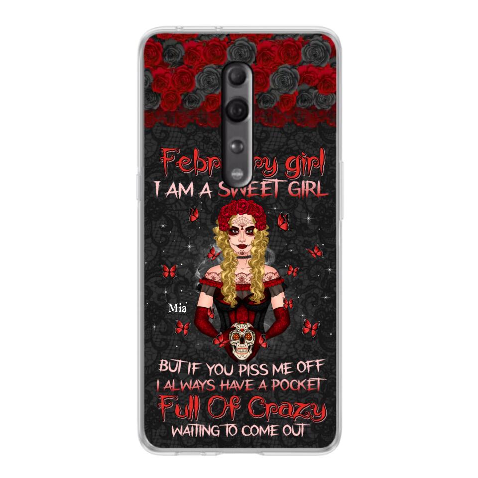 Custom Personalized Skull Girl Phone Case - Birthday Gift Idea For Skull Lover - I Am A Sweet Girl - Case For Xiaomi, Oppo And Huawei