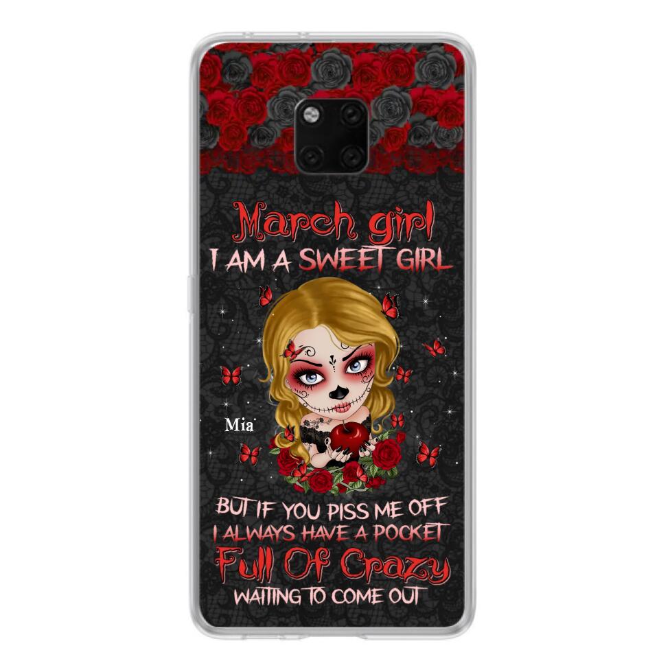 Custom Personalized Sweet Skull Girl Phone Case - Birthday Gift Idea For Skull Lover - I Am A Sweet Girl - Case For Xiaomi, Oppo And Huawei