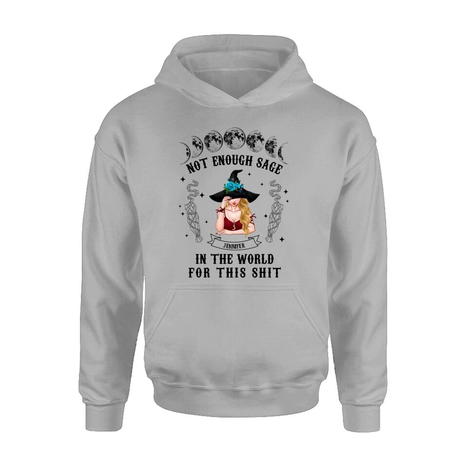 Custom Personalized Witch T-Shirt/Long Sleeve/Sweatshirt/Hoodie - Gift For Halloween/Witch - Not Enough Sage In The World