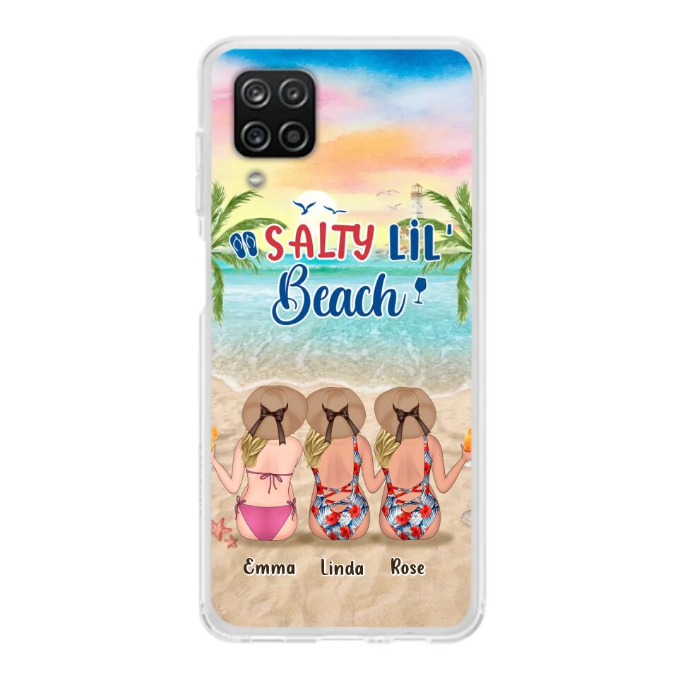 Personalized Beach Girls Phone Case - Up to 3 Girls - Gift Idea For Friends/Sisters - Salty Lil' Beach - Case For iPhone And Samsung
