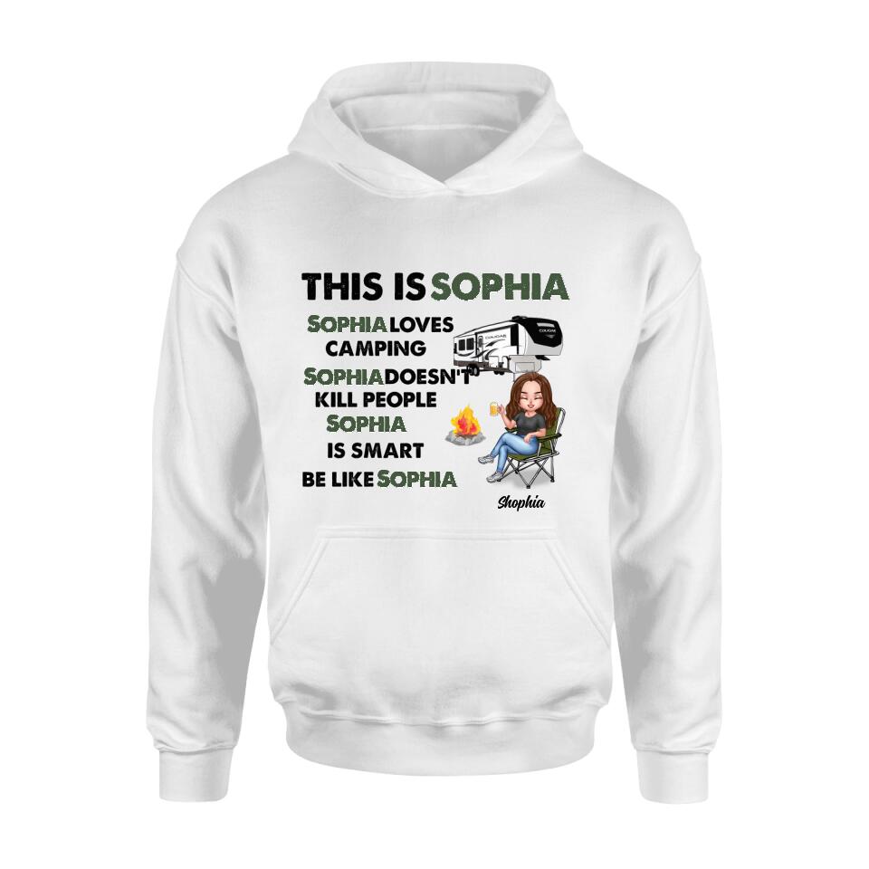 Personalized Custom T-Shirt - A Girl/Man/Couple Who Loves Camping - Camping Gift/ Camping Lover