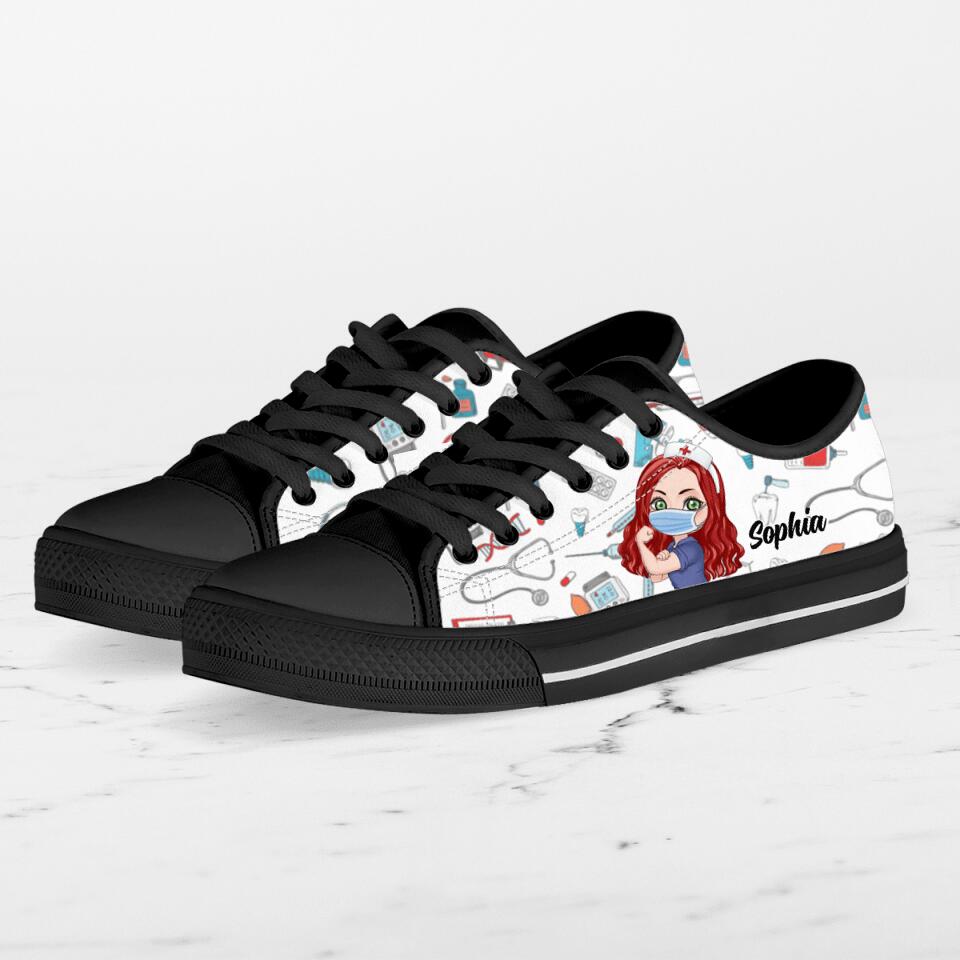 Custom Personalized Nurse Low Top Sneakers - Gift Idea For Nurse