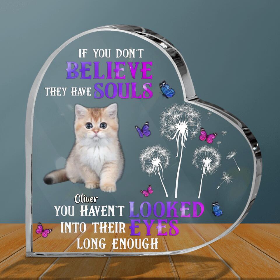 Personalized Memorial Pet Photo Acrylic Plaque - Memorial Gift Idea For Dog/Cat Owner - You Haven't Looked Into Their Eyes Long Enough