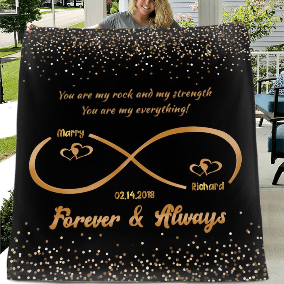 Personalized Couple Fleece/Quilt Blanket - Gift for Husband and Wife, Couple