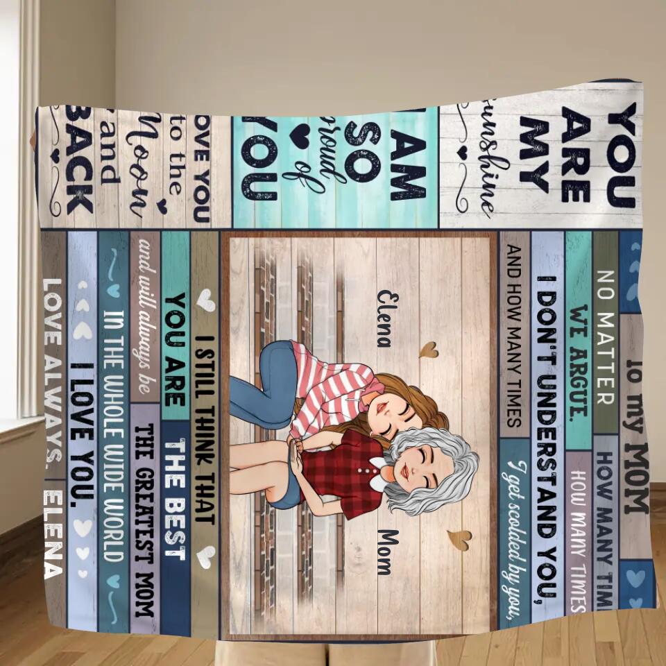 Personalized Mom & Daughter Fleece Throw Blanket/Quilt - Gift Idea For Mother's Day From Daughter - You Are The Best And Will Always Be The Greatest Mom In The Whole Wide World