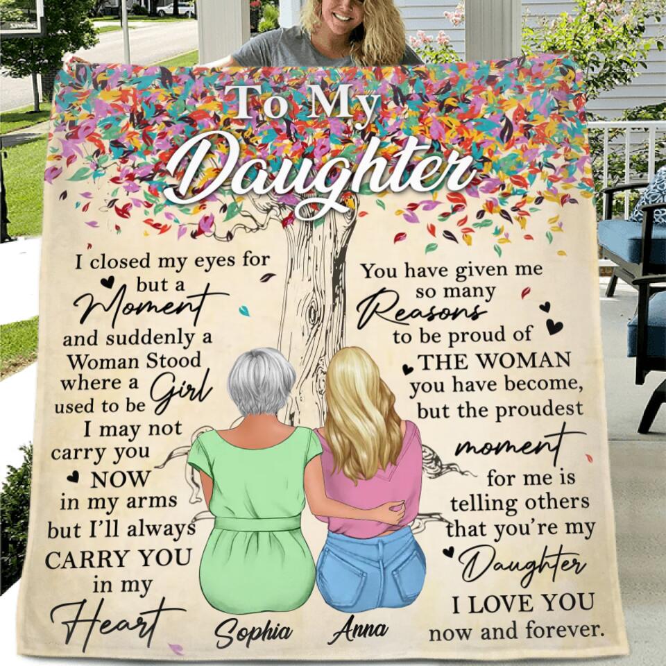 Personalized To My Daughter Fleece Throw Blanket/Quilt - Best Gift Idea From Mom to Daughter/Birthday Gift - I Love You Now and Forever