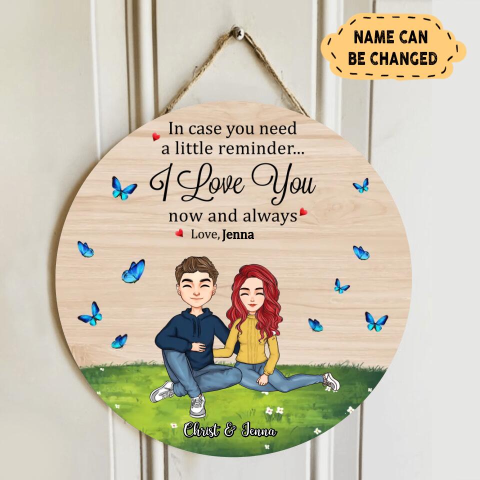 Personalized Couple Round Wooden Sign - I Love You Now and Always - Gift Idea For Couple/ Valentines/ Husband/ Wife - Mother's Day Gift For Wife From Husband