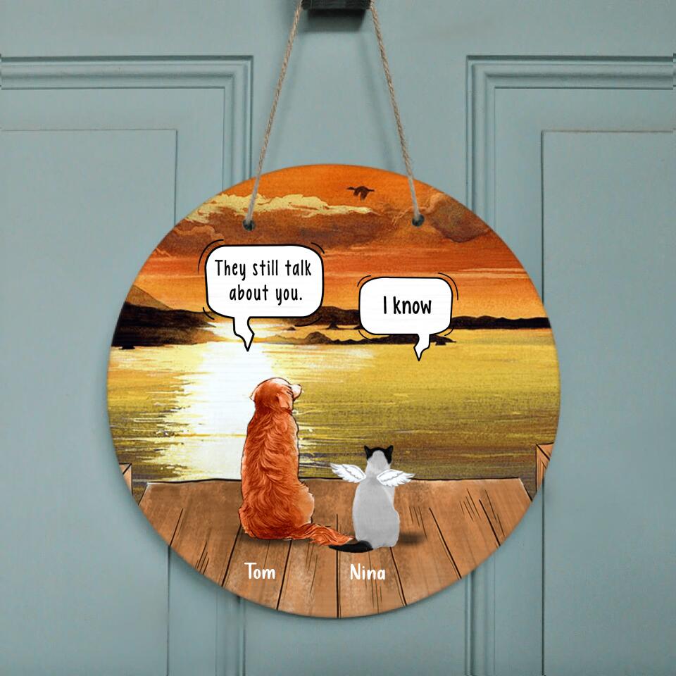Personalized Memorial Pet Door Sign - Up to 5 Pets - Best Gift For Dog/Cat Lover