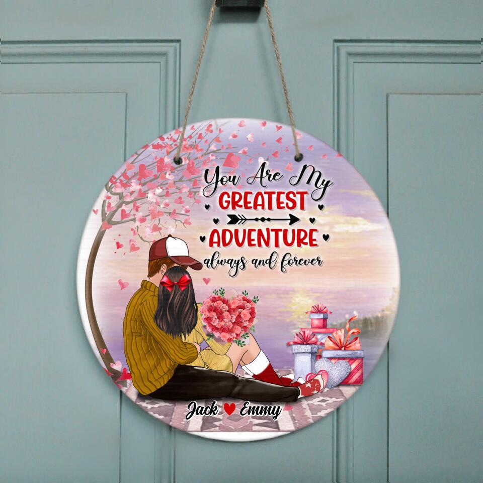 Personalized Couple Door Sign - Best Gift For Couple - Happy Valentine's Day