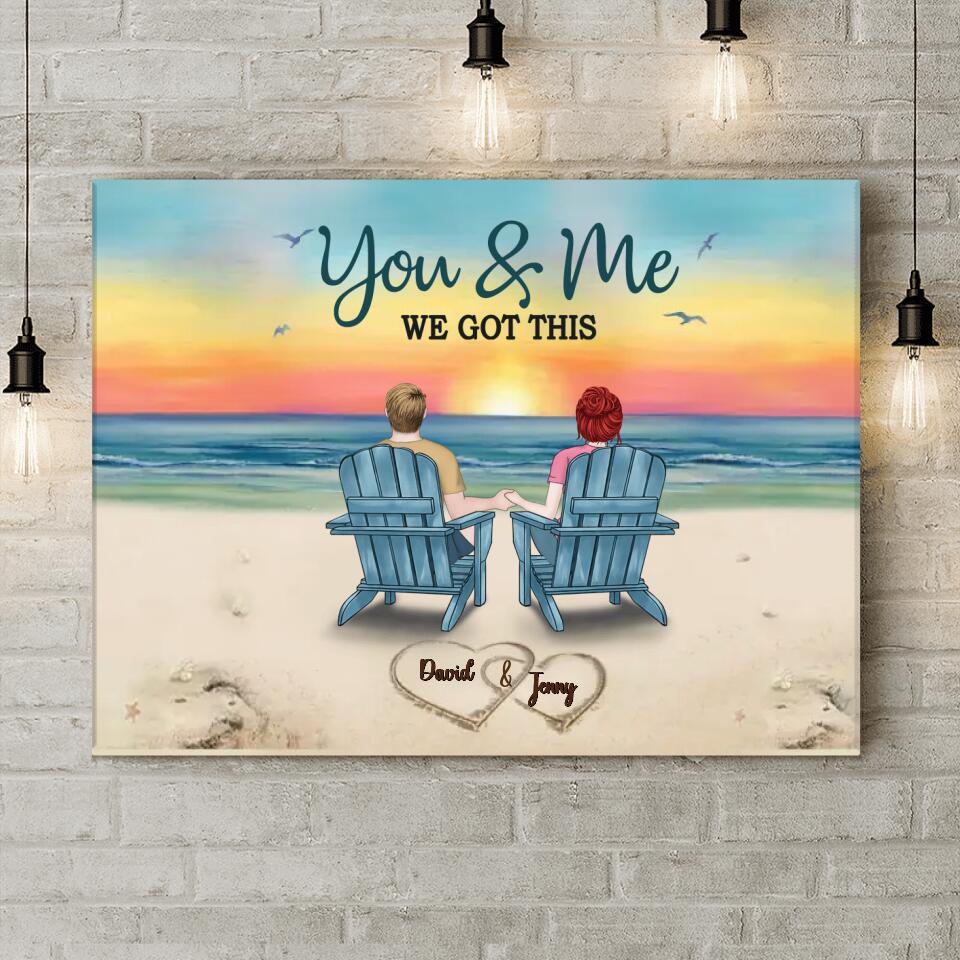 Custom Personalized Couple Canvas - Gift Idea For Couple - You & Me We Got This