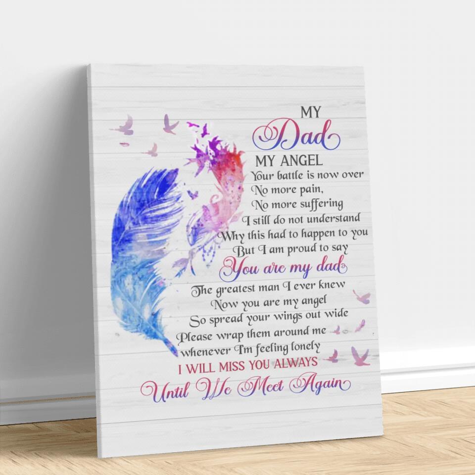 Personalized Memorial Canvas - Memorial Gift Idea For Loss Of Mom/Dad/Husband/Wife - Your Battle Is Now Over, No More Pain, No More Suffering