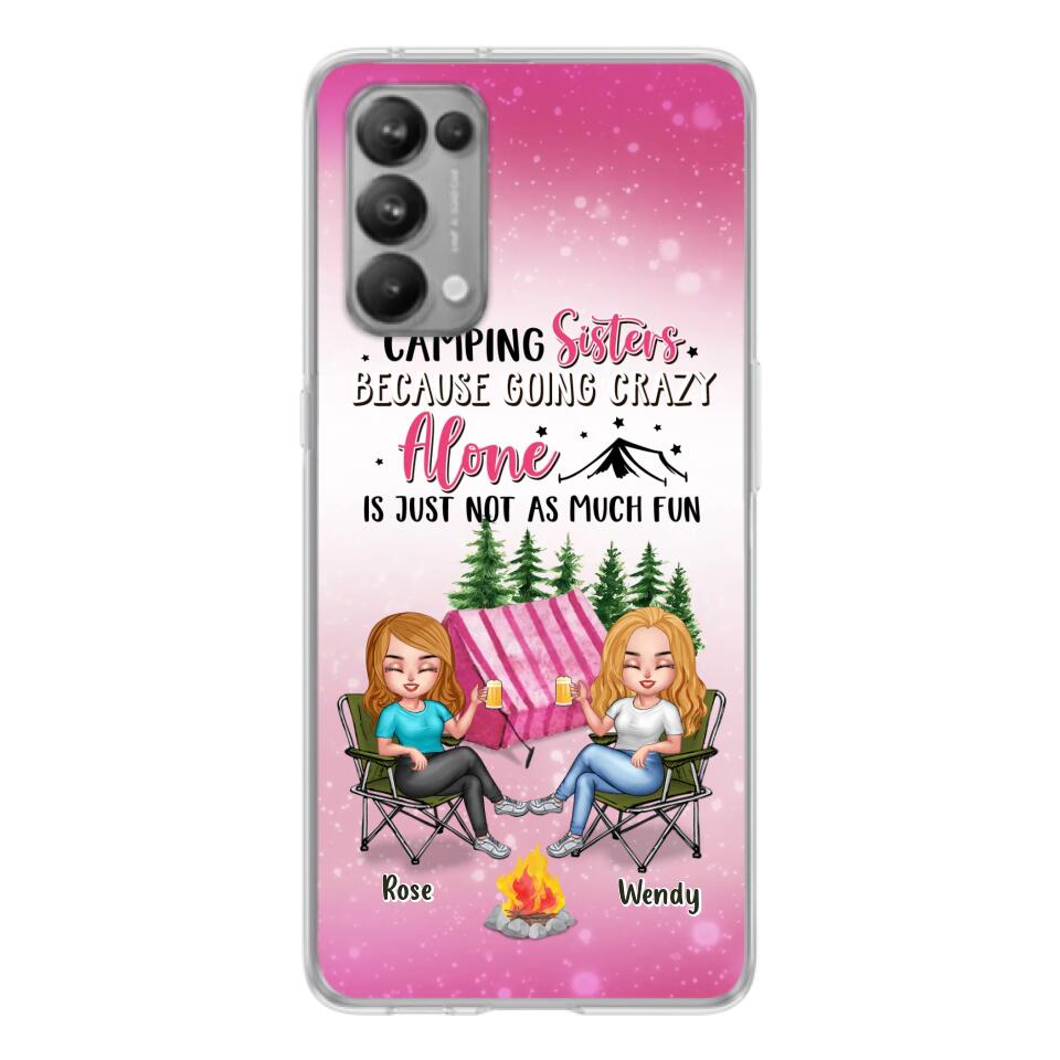 Personalized Camping Sisters Xiaomi/Oppo/Huawei Phone Case - Up to 5 People - Gift For Friends/Camping Lover - Camping Sisters Because Going Crazy Alone Is Just Not As Much Fun