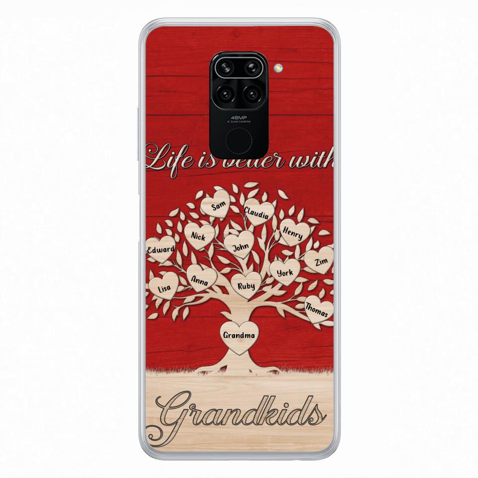 Custom Personalized Grandma Phone Case - Up to 12 Kid's Name - Mother's Day Gift Idea For Grandma - Life Is Better With Grandkids - Case For Xiaomi/ Oppo/ Huawei