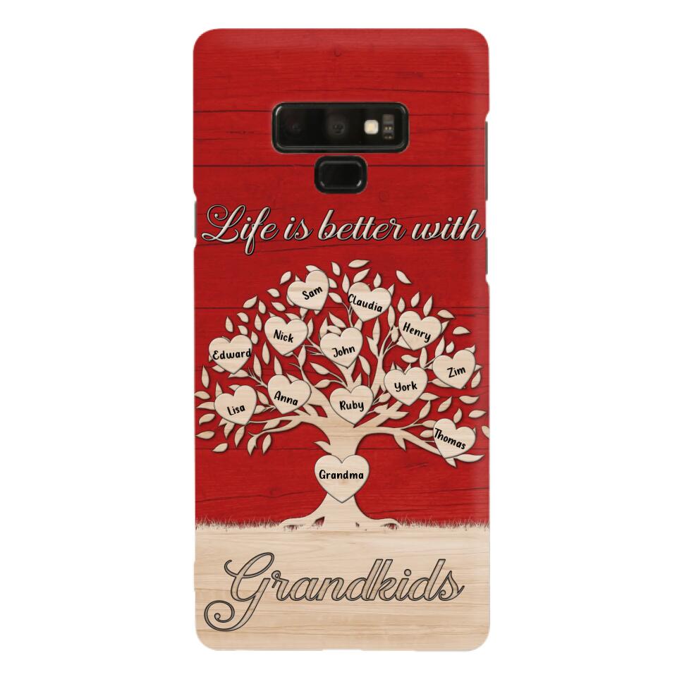 Custom Personalized Grandma iPhone/Samsung Phone Case - Up to 12 Kid's Name - Mother's Day Gift Idea For Grandma - Life Is Better With Grandkids
