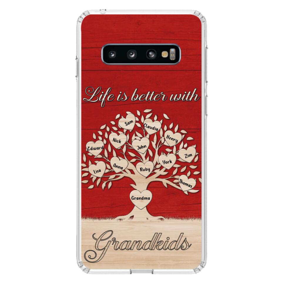 Custom Personalized Grandma iPhone/Samsung Phone Case - Up to 12 Kid's Name - Mother's Day Gift Idea For Grandma - Life Is Better With Grandkids