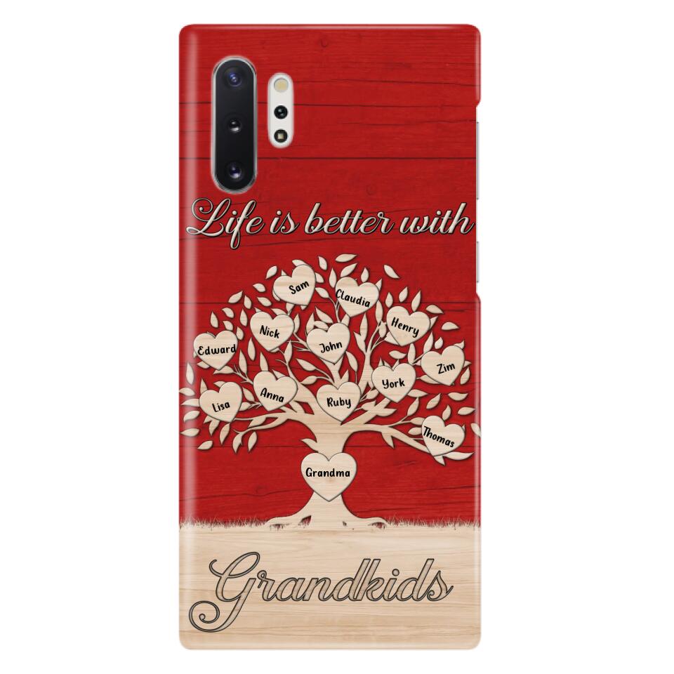 Custom Personalized Grandma iPhone/Samsung Phone Case - Up to 12 Kid's Name - Mother's Day Gift Idea For Grandma - Life Is Better With Grandkids