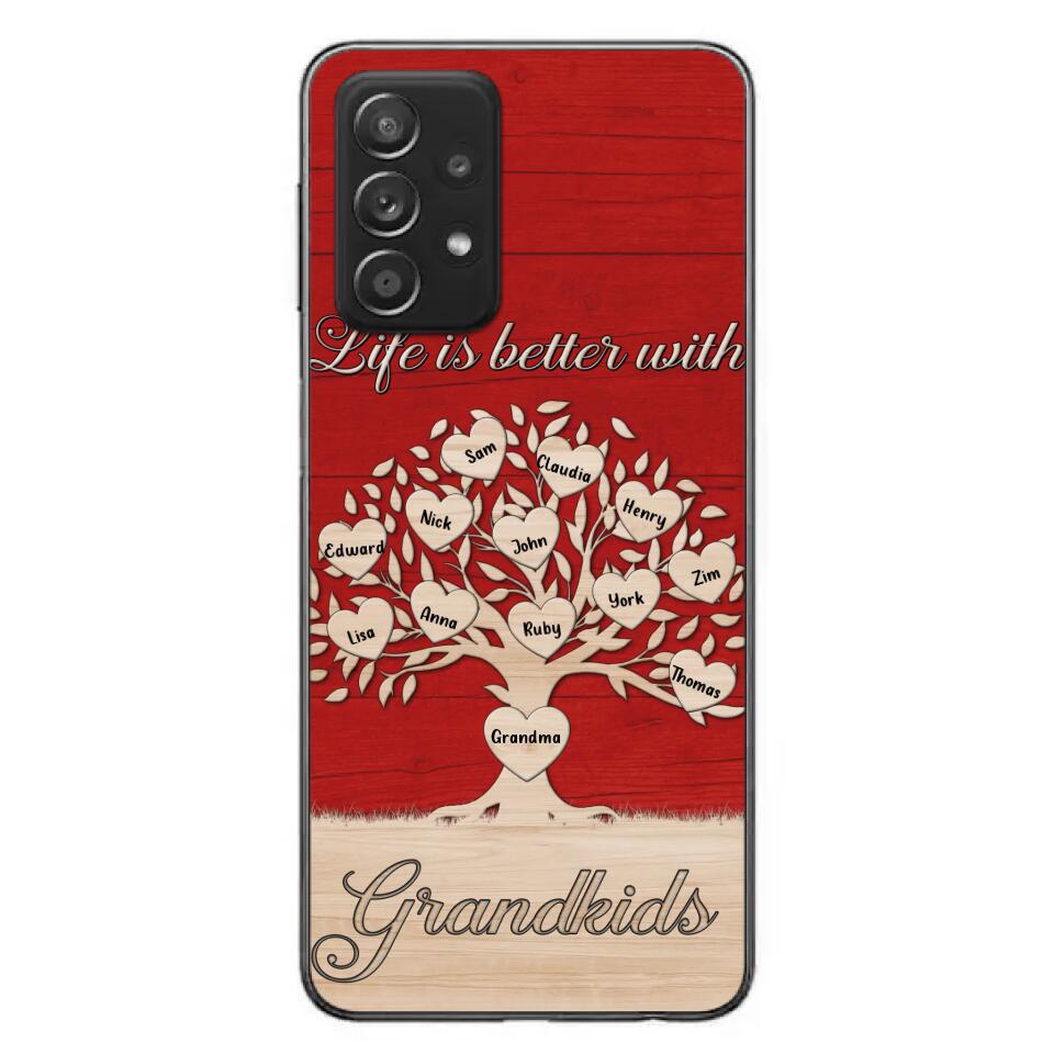 Custom Personalized Grandma iPhone/Samsung Phone Case - Up to 12 Kid's Name - Mother's Day Gift Idea For Grandma - Life Is Better With Grandkids