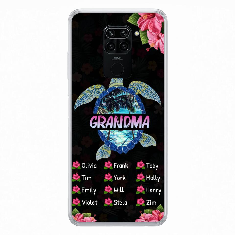 Custom Personalized Turtle Grandma Phone Case - Up to 12 Kid's Name - Mother's Day Gift Idea For Grandma - Case For Xiaomi/ Oppo/ Huawei