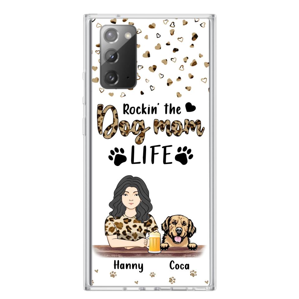 Custom Personalized Dog Mom Phone Case - Upto 4 Dogs - Mother's Day Gift Idea For Dog Lover/ Dog Mom - Rockin' The Dog Mom Life - Case For iPhone And Samsung