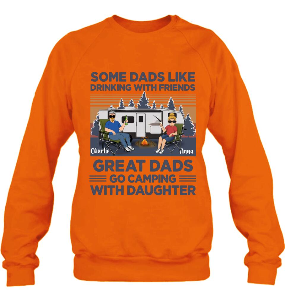 Personalized Dad & Daughter Shirt/Long sleeve/Sweatshirt/Hoodie - Gift Idea For Father's Day - Great Dads Go Camping With Daughter