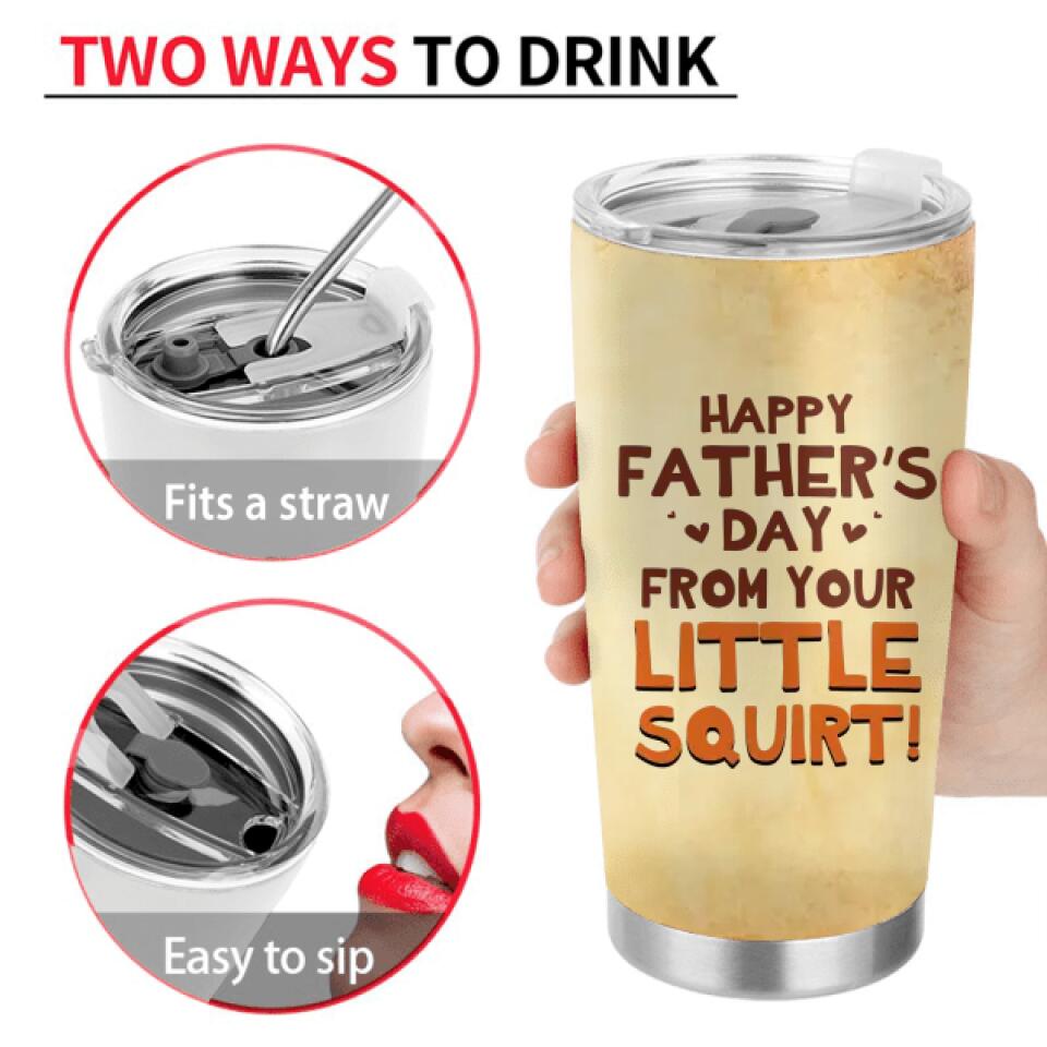 Personalized Sperms Tumbler - Gift Idea From Kids to Father/For Father's Day - Up to 3 Sperms - Happy Father's Day From Your Little Squirt