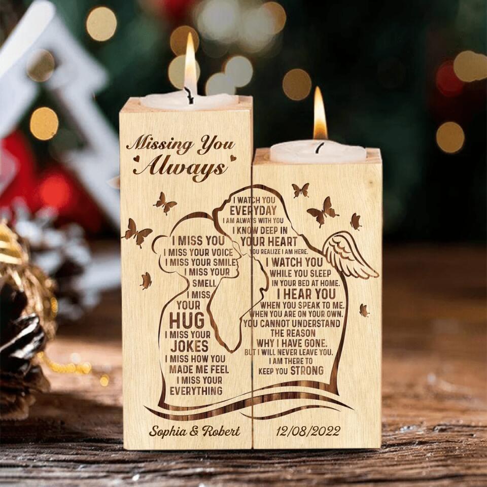 Personalized Couple Candle Holder - Gift Idea For Him/Her - I Miss Your Everything