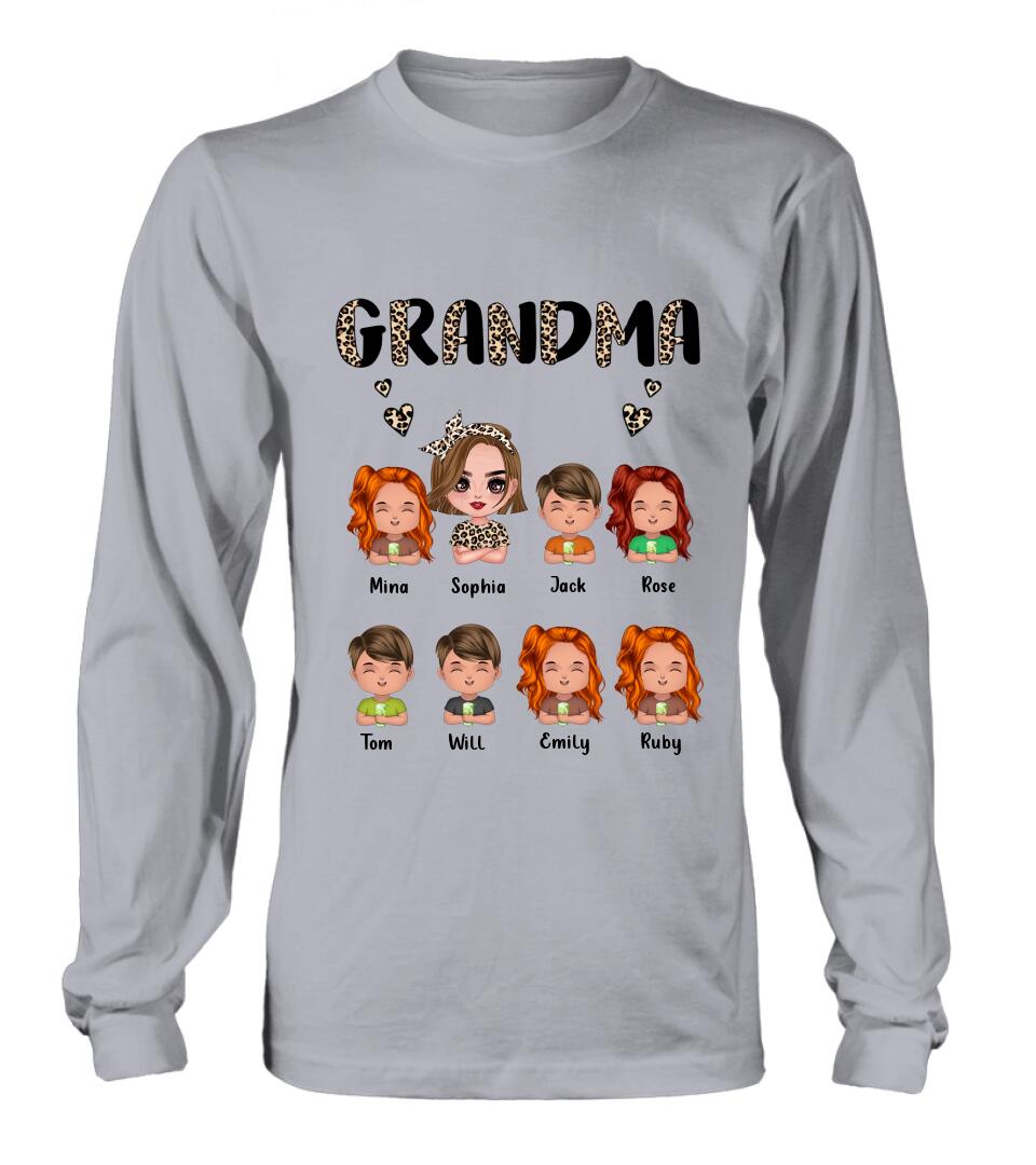 Personalized Grandma T-Shirt/Long Sleeve/Sweatshirt/Hoodie - Up to 7 Children - Mother's Day Gift Idea For Grandma/Mother