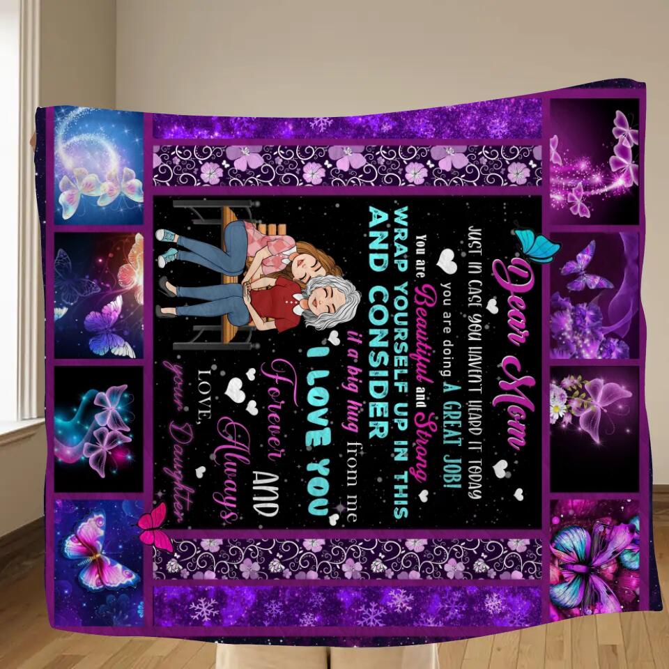Personalized Mom & Daughter Quilt/Fleece Throw Blanket - Gift Idea For Mother's Day From Daughter - I Love You Forever And Always