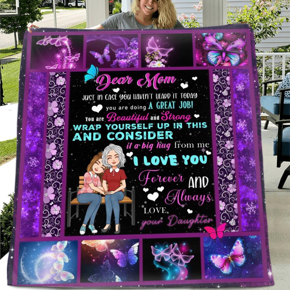 Personalized Mom & Daughter Quilt/Fleece Throw Blanket - Gift Idea For Mother's Day From Daughter - I Love You Forever And Always