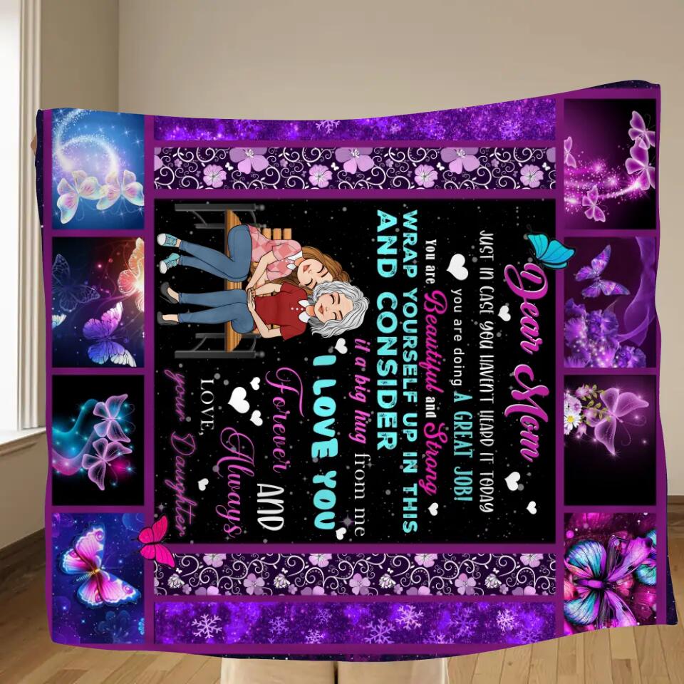 Personalized Mom & Daughter Quilt/Fleece Throw Blanket - Gift Idea For Mother's Day From Daughter - I Love You Forever And Always