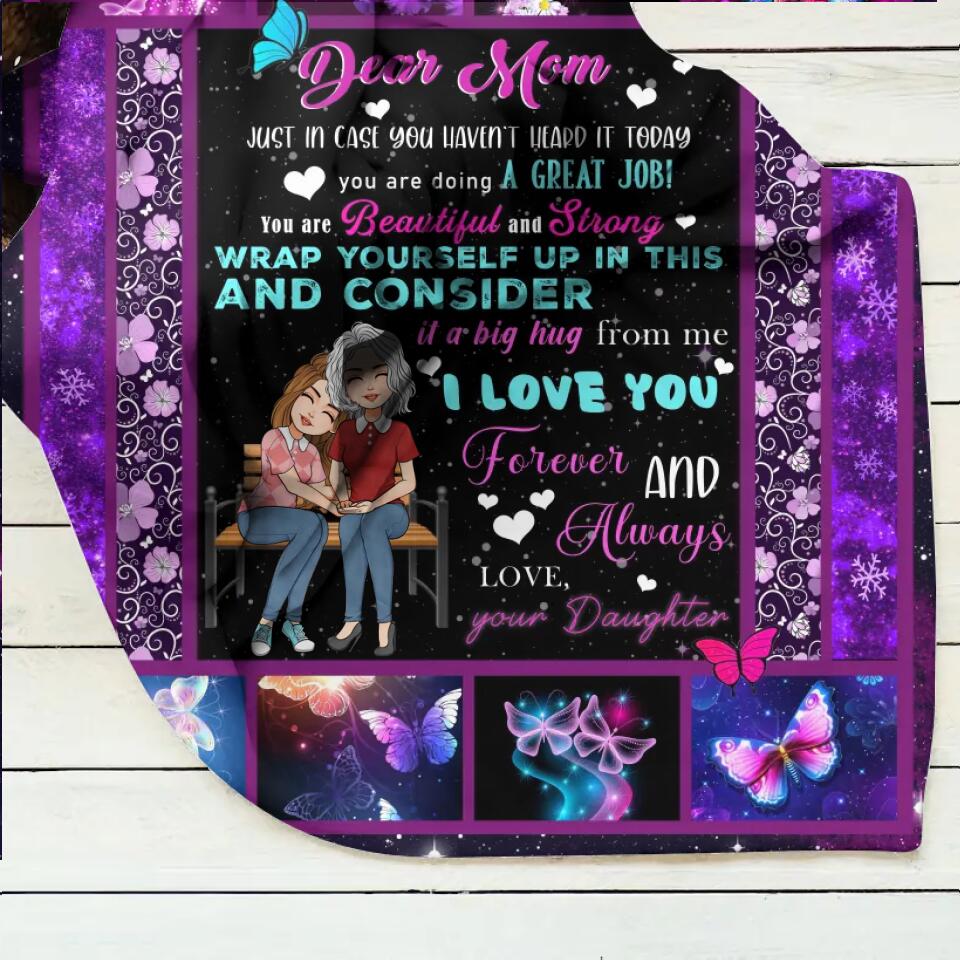 Personalized Mom & Daughter Quilt/Fleece Throw Blanket - Gift Idea For Mother's Day From Daughter - I Love You Forever And Always