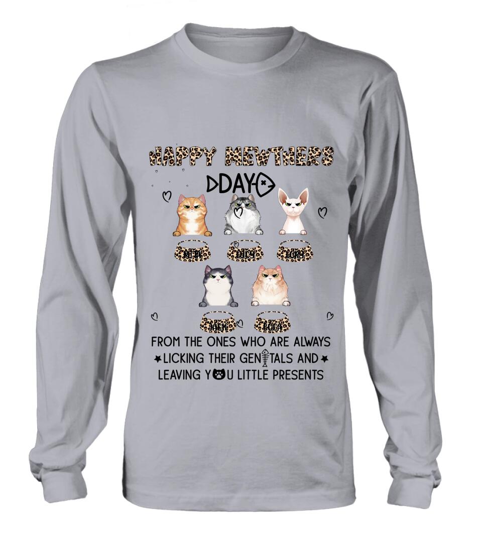 Personalized Cats Unisex T-Shirt/Long Sleeve/Pullover Hoodie/Sweatshirt - Up to 5 Cats - Gift Idea For Cat Lovers - Happy Mewthers Day