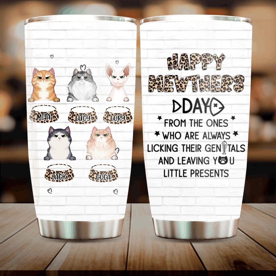 Personalized Cats Tumbler - Up to 5 Cats - Gift Idea For Cat Lovers - Happy Mewthers Day