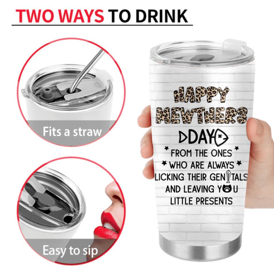 Personalized Cats Tumbler - Up to 5 Cats - Gift Idea For Cat Lovers - Happy Mewthers Day