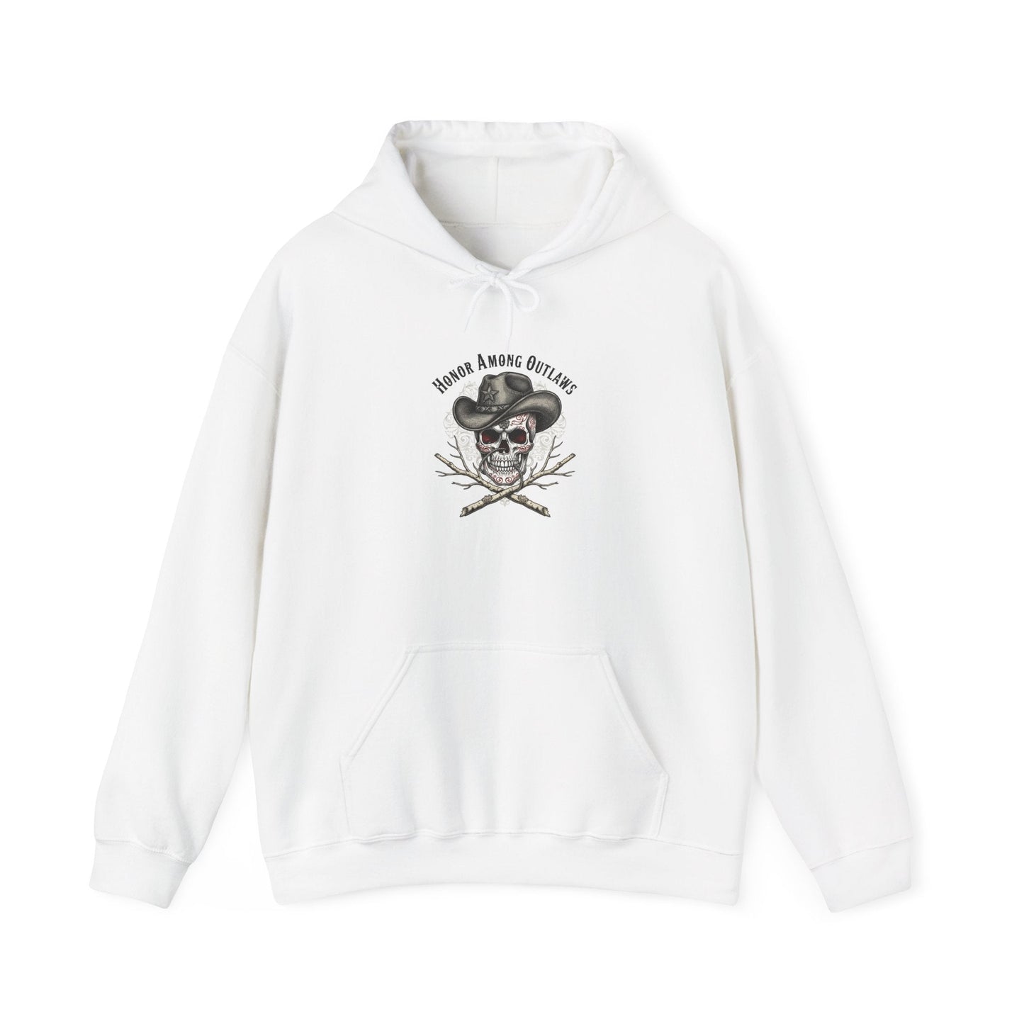 Western Skull Art Hoodie | gothic Americana, desert noir design