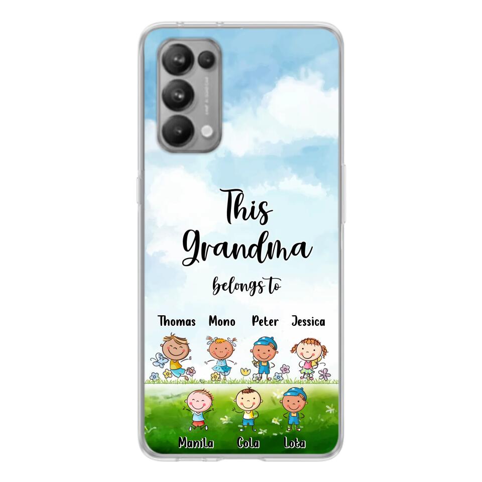 Custom Personalized Grandma Phone Case - Gift Idea For Grandma/Mother's Day - Upto 7 Kids - This Grandma Belongs To - Case For Oppo, Xiaomi & Huawei